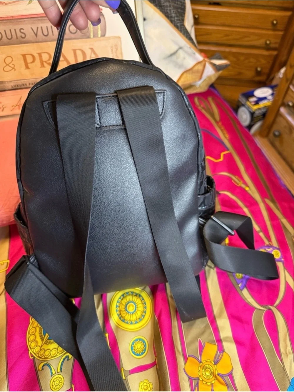 Juicy Couture Ransom Note Metallic Logo Gothic Mini Backpack - LIKE NEW